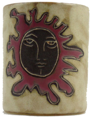 Handcrafted Sun Design Stoneware Mug