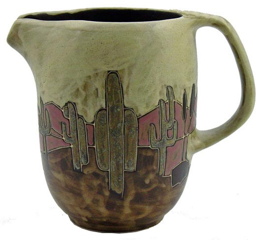 Handcrafted Stoneware Mara Desert Scene Pitcher