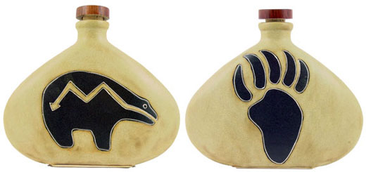 Handcrafted Heart Line Bear Paw Design Decanter