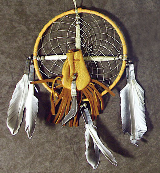 Handcrafted 6 inch Native American Medicine Wheel with Medicine Pouch