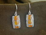 Genuine Navajo Orange Spiny Oyster Shell and Cultured Opal earrings