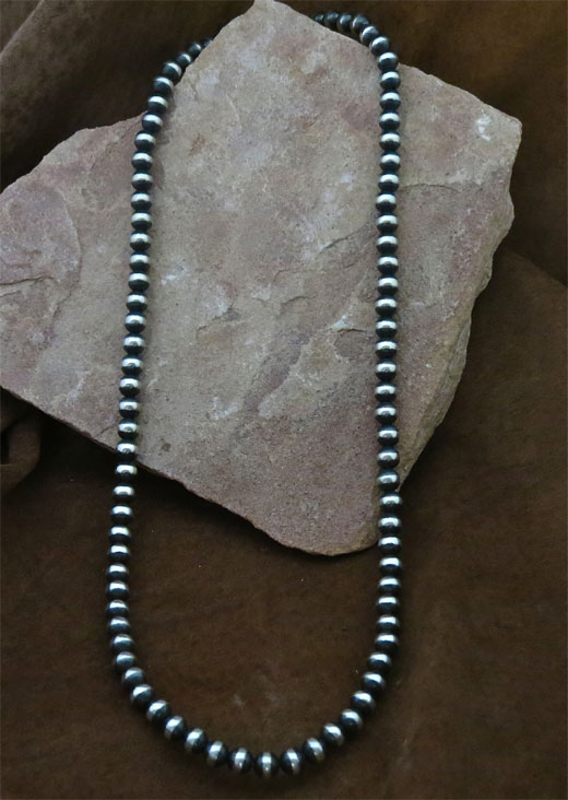 Navajo Pearls Sterling Silver Beaded Necklace