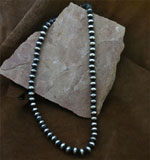 Genuine Navajo Pearls 7mm Sterling Silver Beaded Necklace