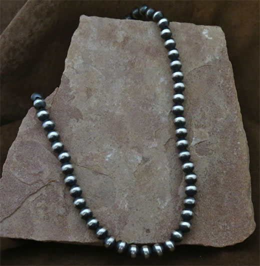 Navajo Pearls Sterling Silver Beaded Necklace