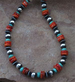 Genuine Navajo Necklace- Oyster shell, Sleeping Beauty Turquoise