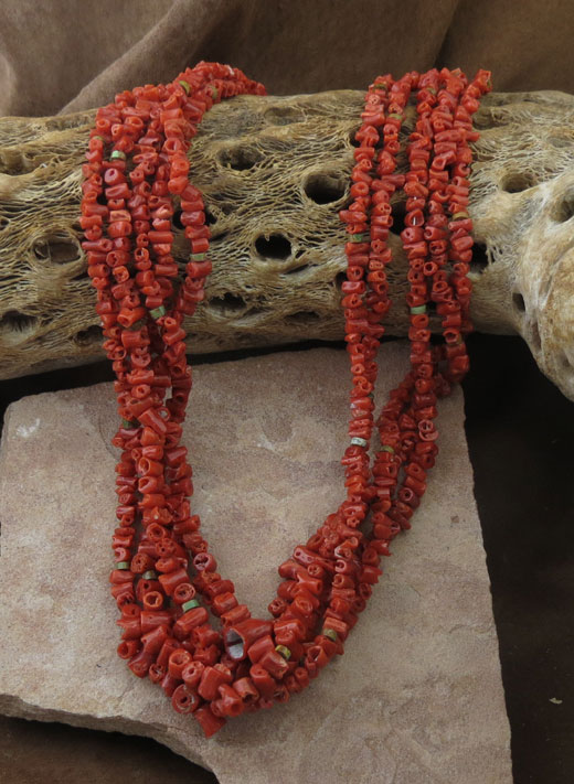 Red Coral Nugget Necklace