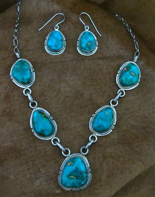 Necklace and earring set Kings Manassa Turquoise