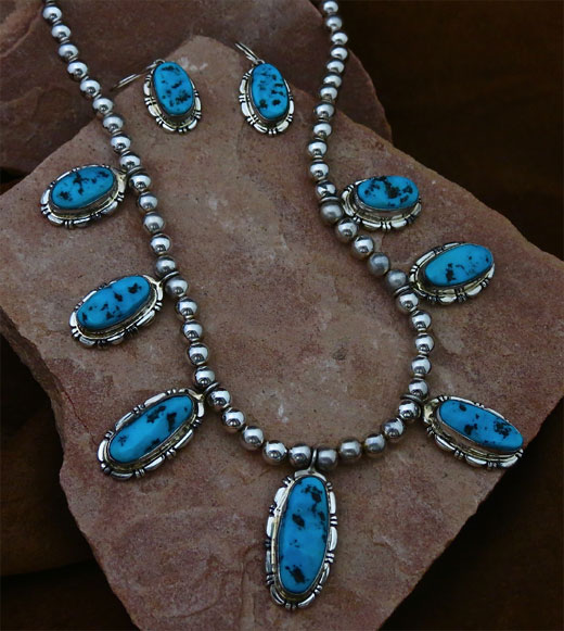Necklace and earring set Sleeping Beauty Turquoise