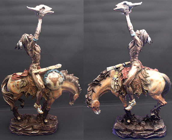 Crow Indian Statue- Warrior on Horse