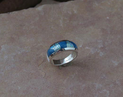 Navajo Sterling Silver Lapis, Turquoise, Opal Ring