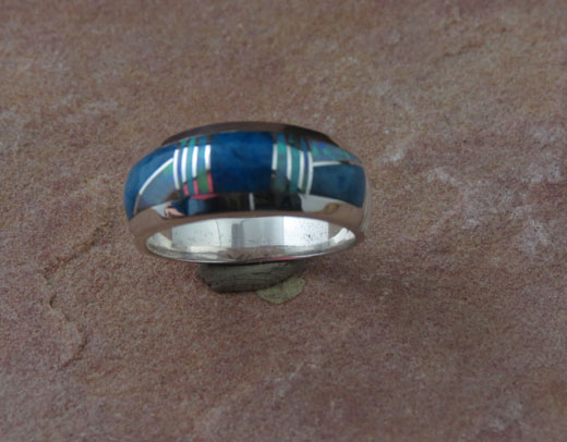 Navajo Sterling Silver Lapis, Turquoise, Opal Ring
