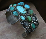 Turquoise Bracelet with Multiple Stones in solid sterling silver