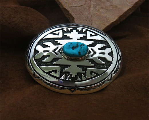 Silver and Sleeping Beauty Turquoise Belt Buckle Set