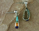 Genuine Navajo Spiny Oyster shell, Sugelite, Jet, Opal, Gaspeite and Sleeping Beauty turquoise earrings