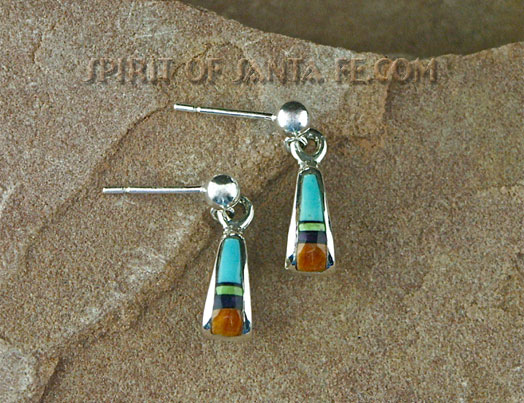 Spiny oyster shell, Sugelite, black Jet, cultured Opal, Gaspeite and Sleeping Beauty turquoise Earrings