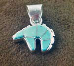 Genuine Navajo Turquoise Bear Pendant