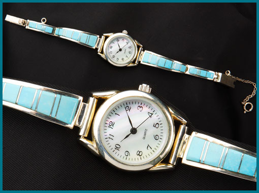 Silver and Turquoise Navajo Bracelet
